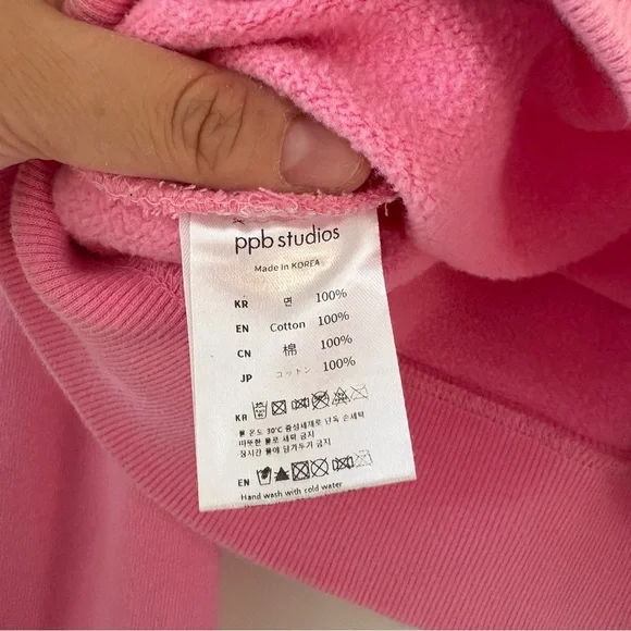 Chuu x Barbie Small Mattel Korean Pink Flower Power Cropped Sweatshirt - Picture 5 of 5